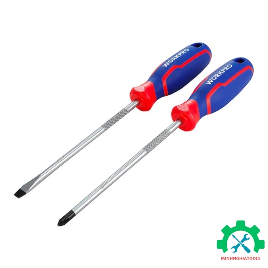 Bộ Tua vít 2 cái gồm (1 cái đầu hình hoa khế PH2x150mm, 1 cái đầu dẹt 6.5x150mm Workpro - WP200503 