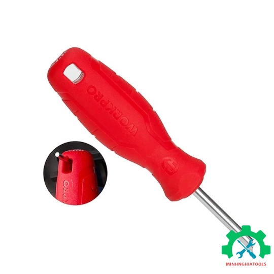 Tua vít đầu, dẹt kích thước 3x75mm, thép hợp kim CR-V Workpro - WP221001 