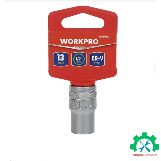 Đầu tuýp có đầu vuông 1/2 inch và đầu lục giác 12 cạnh size 13mm Workpro - WP274142