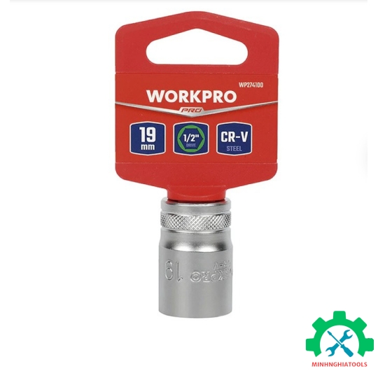 Đầu tube có đầu vuông 1/2 inch và đầu lục giác 6 cạnh size 19mm Workpro - WP274100