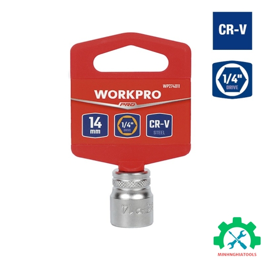 Đầu tube có đầu vuông 1/4 inch và đầu lục giác 6 cạnh size 14mm Workpro - WP274011 