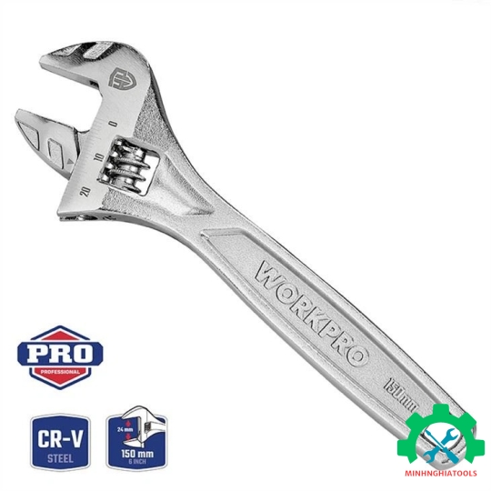 Mỏ lết  WORKPRO cán trơn, size từ 6-12 inch WP272006 - WP272007 - WP272008 - WP272009