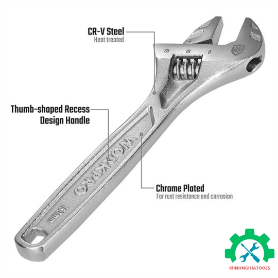 Mỏ lết  WORKPRO cán trơn, size từ 6-12 inch WP272006 - WP272007 - WP272008 - WP272009
