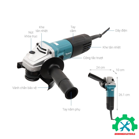 Máy Mài Góc Makita M9508B (125MM/720W/CÔNG TẮC TRƯỢT) 