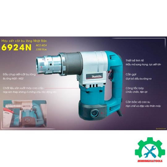 Máy siết cắt bulông Makita 6924N M22-M24 