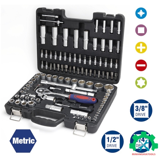 Bộ công cụ cơ khí các loại có hộp đựng (1 set = 108 cái) Workpro - WP202535 