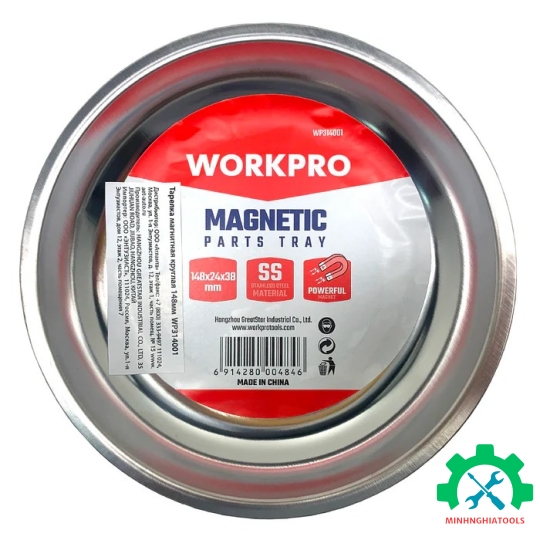 Khay đựng dụng cụ hình tròn, bằng thép không gỉ, 148mm Workpro - WP314001 