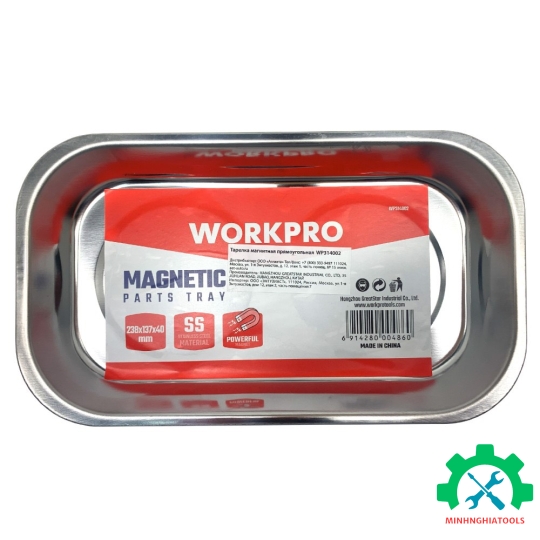 Khay đựng dụng cụ hình chữ nhật, thép không gỉ Workpro - WP314002 
