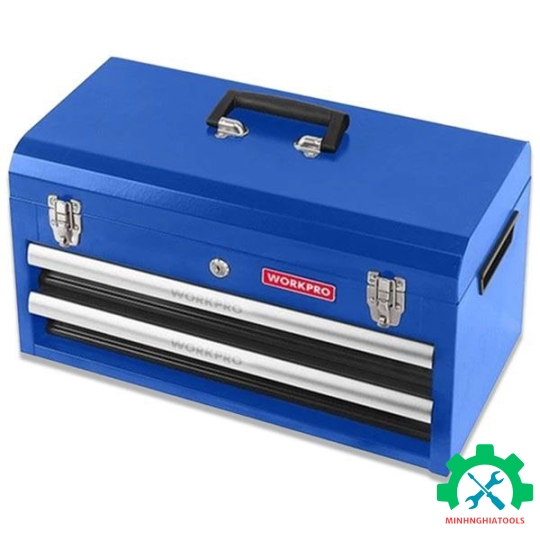 Hộp công cụ 2 ngăn, bẳng sắt, 46x24x22cm Workpro - WP282005 