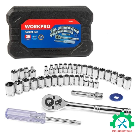 Bộ tube 1/4 inch + 3/8 inch 39 chi tiết Workpro - WP202536