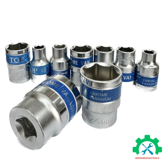 Đầu Tube 1/2" Trắng Ngắn Loại 6 Cạnh TOP, Kích Thước lẻ 8-32mm