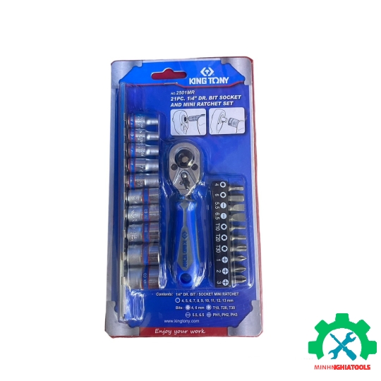 Bộ tube 1/4" 21 chi tiết hệ mét Kingtony 2501MR 