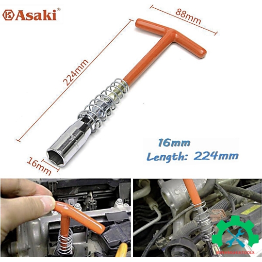 Tuýp mở bugi  chữ T 16mm Asaki AK-7605 
