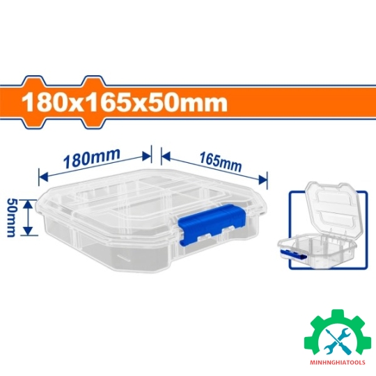 Hộp nhựa trong suốt chia 6 ngăn đựng linh kiện 180x165x50mm WadFow WTB8341 