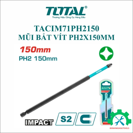 Mũi bắt vít PH2x150mm Total TACIM71PH2150 