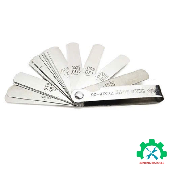 Thước lá đo khe 26 lá Kingtony 77328-26 hệ inch (0,0015 -0,025inch) và mét (0,038 - 0,635mm) 