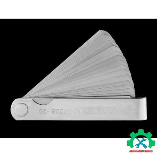 Thước lá đo khe 26 lá Kingtony 77328-26 hệ inch (0,0015 -0,025inch) và mét (0,038 - 0,635mm) 