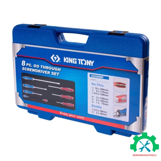 Bộ tua vít đóng  Kingtony 8 chi tiết 35208MR (6 vít đóng + 2 vít  lùn)