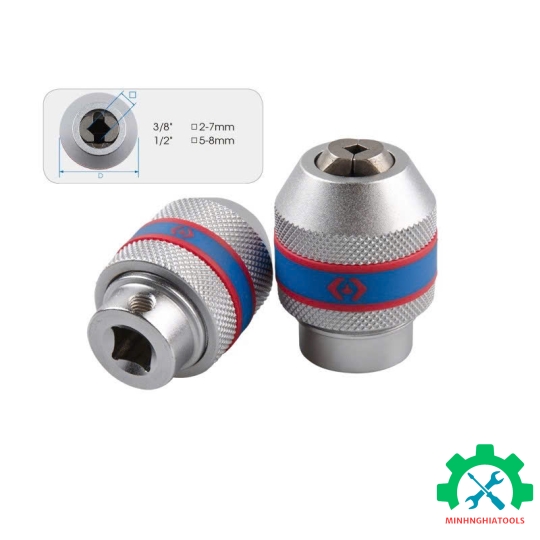 Đầu vặn taro Kingtony 39124012M loại 1/2 lỗ vuông 6mm-12mm 