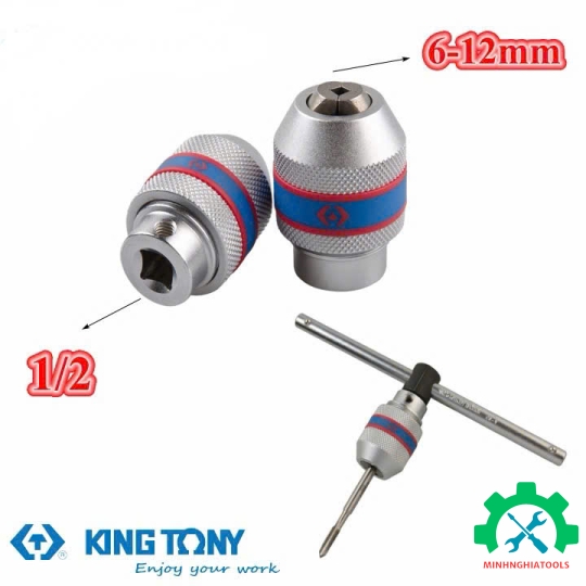 Đầu vặn taro Kingtony 39124012M loại 1/2 lỗ vuông 6mm-12mm 