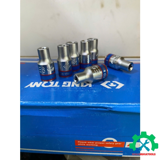Tuýp E trắng ngắn chân cấm 1/4" Kingtony 2375M, kích thước lẽ E5 - E8