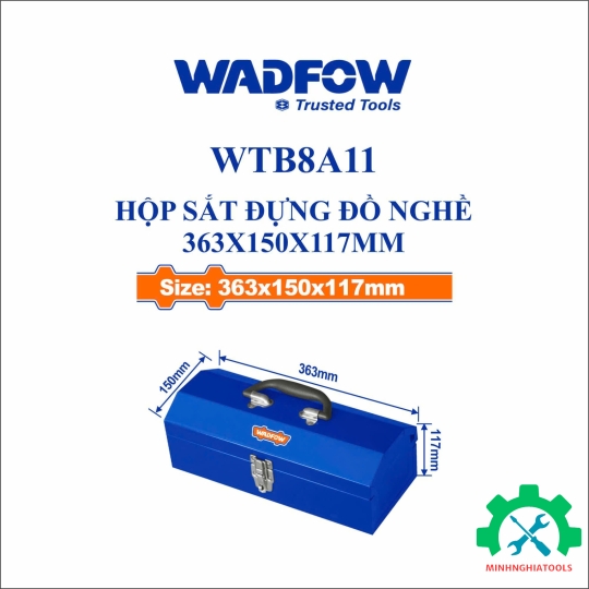 Hộp sắt đựng đồ nghề 363x150x117mm WadFow WTB8A11 