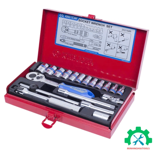 Bộ tuýp 1/4 Kingtony 2021MR 19 chi tiết loại 12 cạnh 