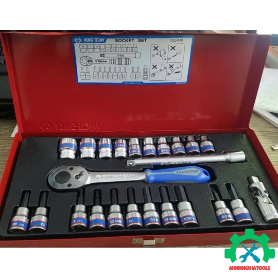 Bộ tuýp 3/8 inch 24 chi tiết hệ mét Kingtony 3024MR 