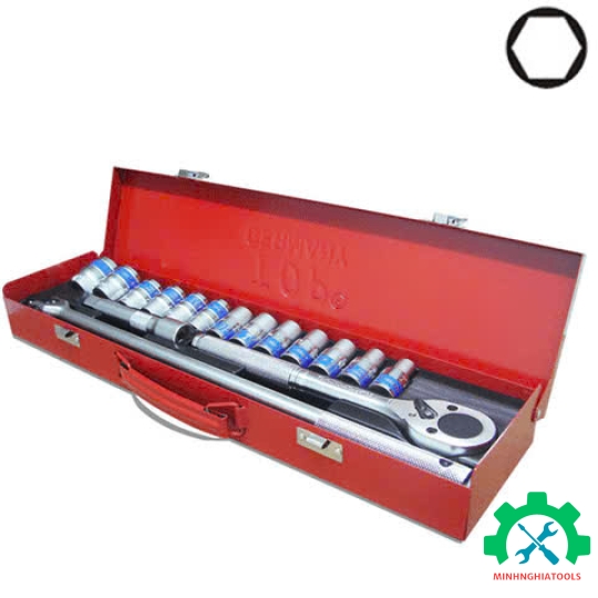 Bộ tuýp 1/2" loại 6 cạnh 17 chi tiết  TOP  KW-S417B-1, tuýp từ 9-27mm