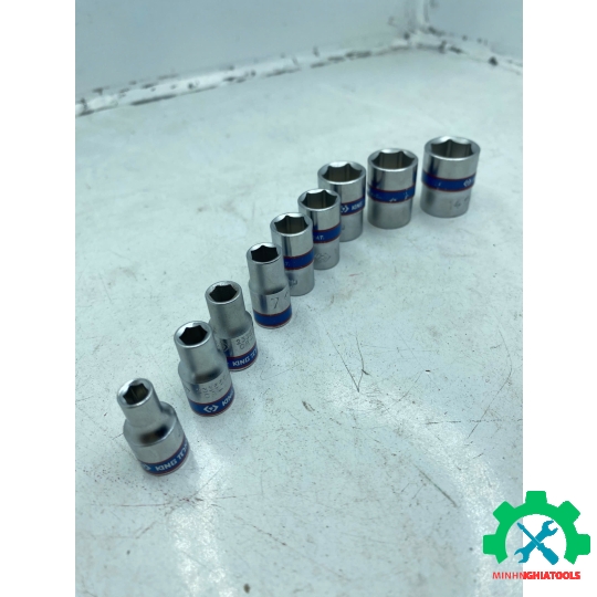 Tuýp 1/4" loại ngắn Kingtony 2335m, Kích thước lẻ 4-14mm