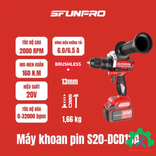 Máy Khoan Pin SFUNPRO S20 DCD13A 4.0Ah 13MM 3 Chức Năng 