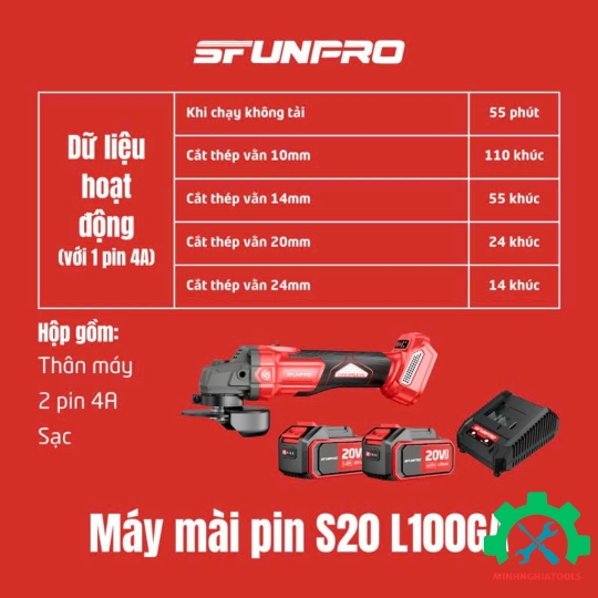 Máy Mài Chạy Pin SFUNPRO S20 L100GA 100MM 